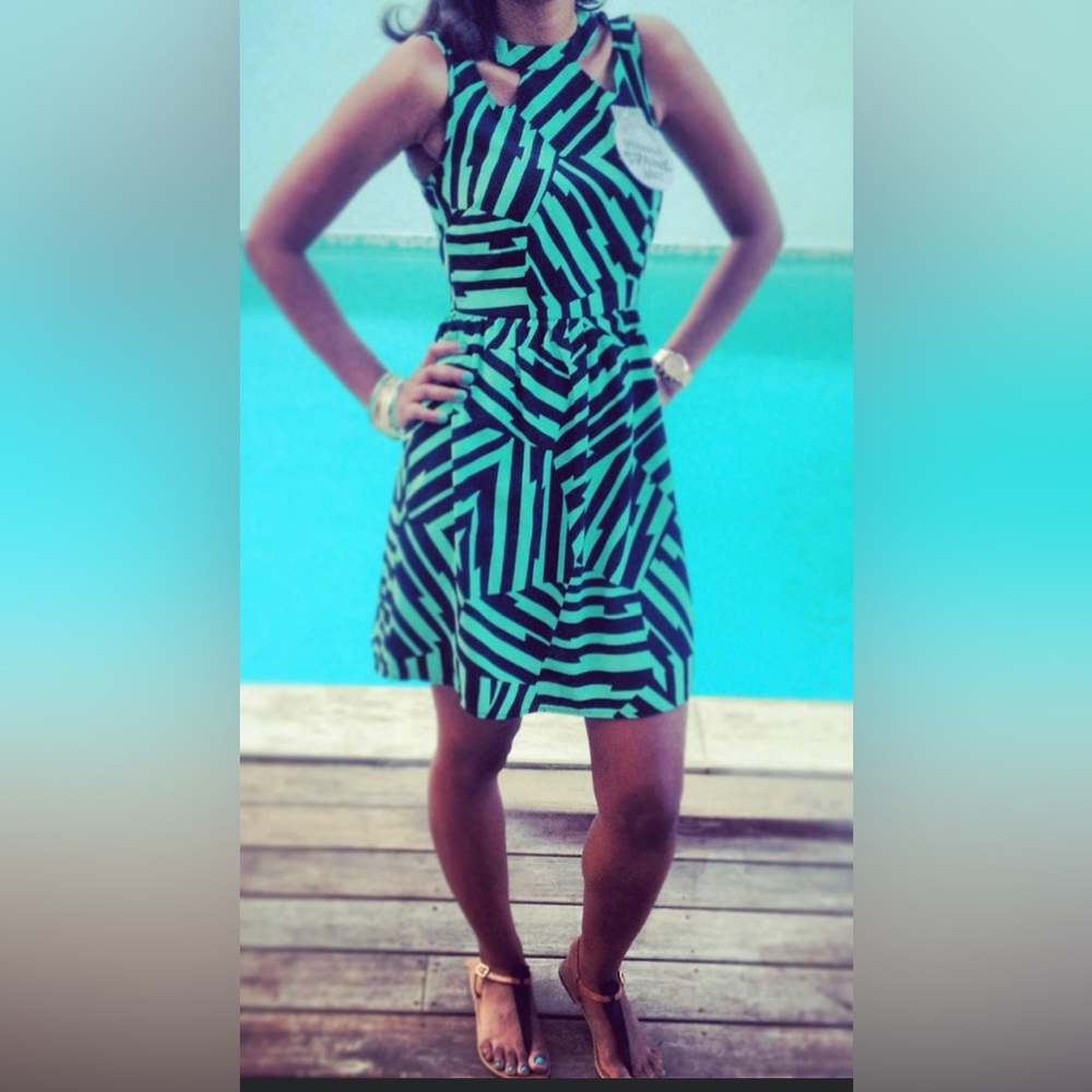 Blue and black dress One Clothing